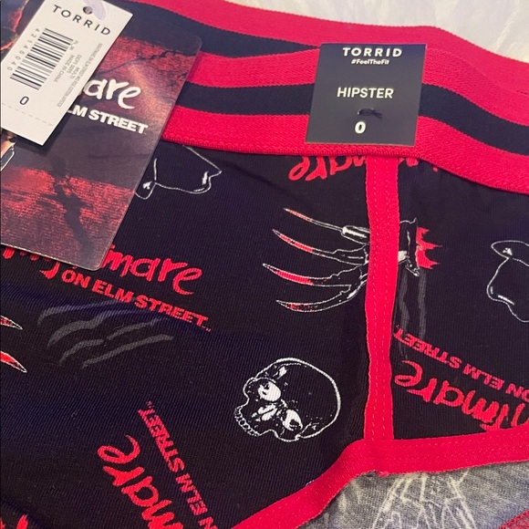 Torrid Nightmare on Elm Street Mid Rise Cotton Hipster Panties - Black and Red - Picture 5 of 8